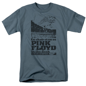 Slate men's regular fit t-shirt with Pink Floyd In The Flesh graphic