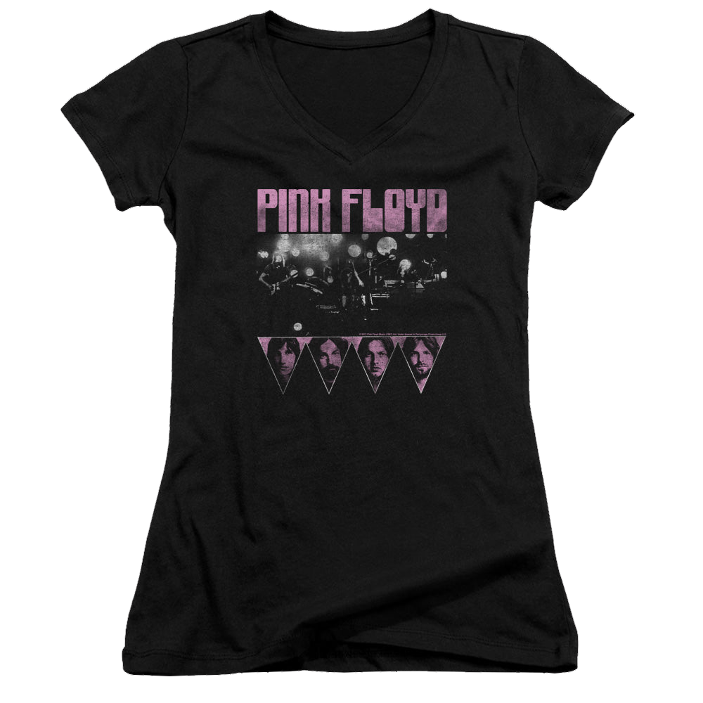Pink Floyd Pink Four - Juniors V-Neck T-Shirt Juniors V-Neck T-Shirt Pink Floyd   