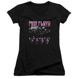 Pink Floyd Pink Four - Juniors V-Neck T-Shirt Juniors V-Neck T-Shirt Pink Floyd   