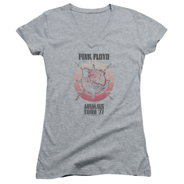 Pink Floyd Animals Tour 77 - Juniors V-Neck T-Shirt Juniors V-Neck T-Shirt Pink Floyd   