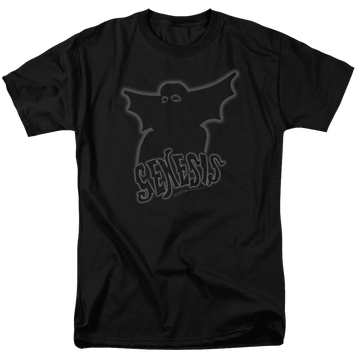 Black men's regular fit t-shirt with Genesis Watcher Of The Skies graphic