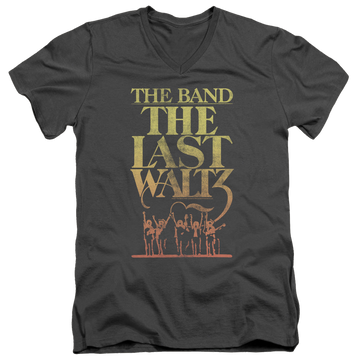 Charcoal men's v-neck t-shirt with The Band The Last Waltz graphic