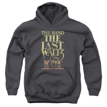 Charcoal youth hoodie for ages 8 to 12 with The Band The Last Waltz graphic