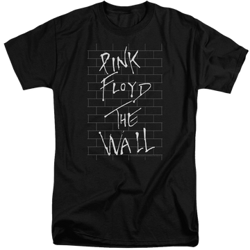 Black men's tall fit t-shirt with Roger Waters The Wall 2 graphic