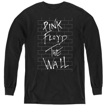 Black youth long sleeve t-shirt with Roger Waters The Wall 2 graphic