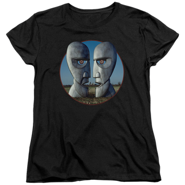 Black women's t-shirt with Pink Floyd Division Bell Cover graphic