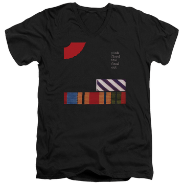 Black men's v-neck t-shirt with Pink Floyd The Final Cut graphic