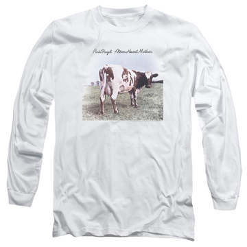White men's long sleeve t-shirt with Pink Floyd Atom Heart Mother graphic