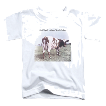 White kid's t-shirt for ages 4 to 7 with Pink Floyd Atom Heart Mother graphic