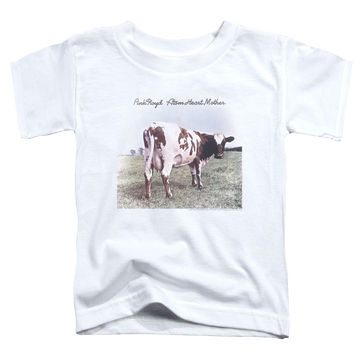 White toddler t-shirt with Pink Floyd Atom Heart Mother graphic