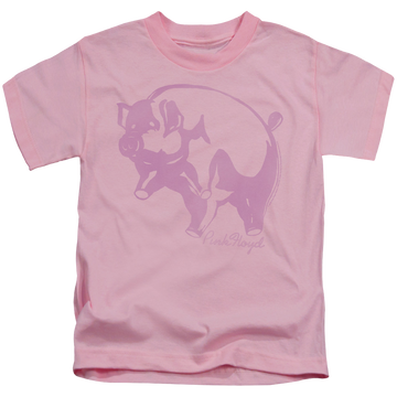 Pink kid's t-shirt for ages 4 to 7 with Pink Floyd Pink Animal graphic