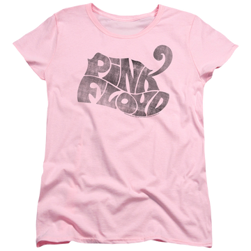 Pink women's t-shirt with Pink Floyd Pink Logo graphic