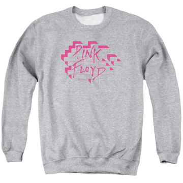 Athletic heather men's crewneck sweatshirt with Roger Waters Wall Logo graphic