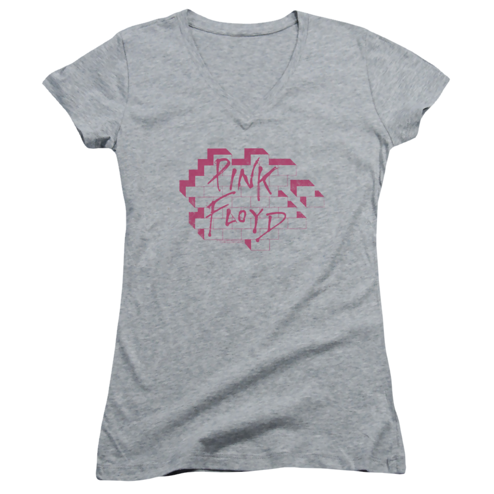 Roger Waters Wall Logo - Juniors V-Neck T-Shirt Juniors V-Neck T-Shirt Roger Waters   