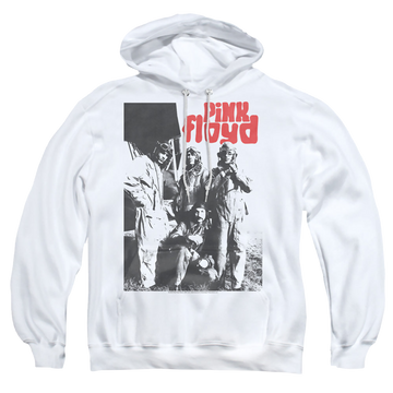 White pullover hoodie with Pink Floyd Point Me At The Sky graphic