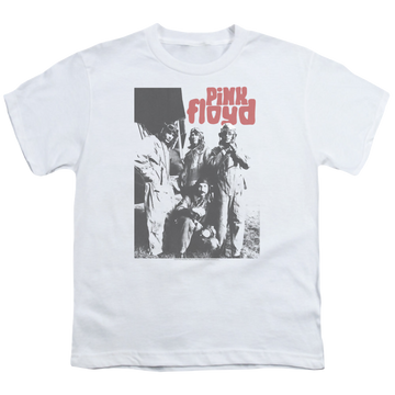 White youth t-shirt for ages 8 to 12 with Pink Floyd Point Me At The Sky graphic