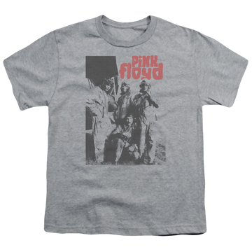 Athletic heather youth t-shirt for ages 8 to 12 with Pink Floyd Point Me At The Sky graphic