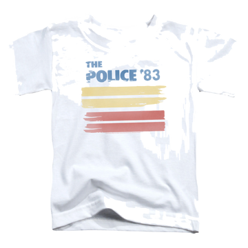 White kid's t-shirt for ages 4 to 7 with The Police 83 graphic