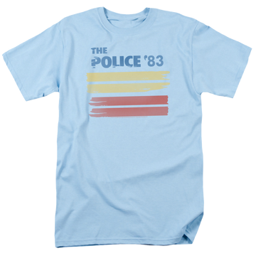 Light blue men's regular fit t-shirt with The Police 83 graphic