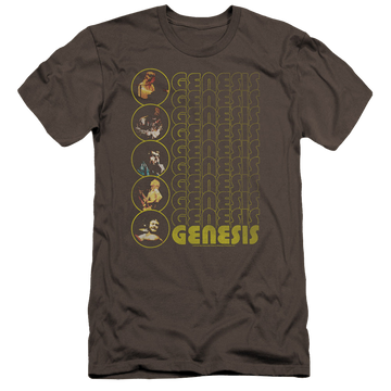 Charcoal men's premium slim fit t-shirt with Genesis The Carpet Crawlers graphic