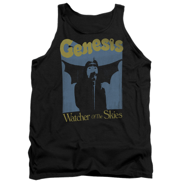 Black men's tank with Genesis Watcher Of The Skies graphic