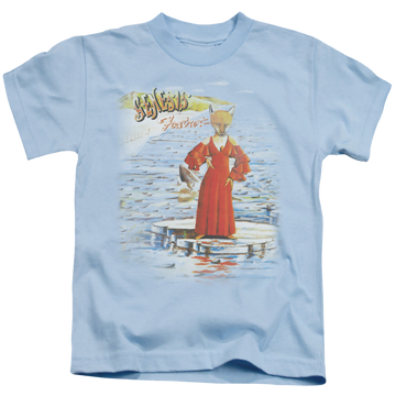 Light blue kid's t-shirt for ages 4 to 7 with Genesis Large Foxtrot graphic