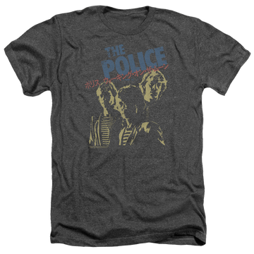 Charcoal men's heather t-shirt with The Police Japanese Poster graphic