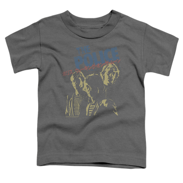 Charcoal kid's t-shirt for ages 4 to 7 with The Police Japanese Poster graphic