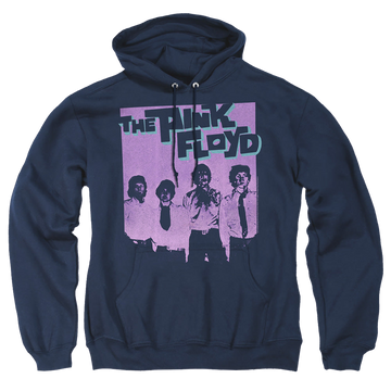 Navy pullover hoodie with Pink Floyd Paint Box graphic