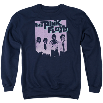 Navy men's crewneck sweatshirt with Pink Floyd Paint Box graphic