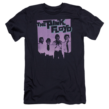 Navy men's premium slim fit t-shirt with Pink Floyd Paint Box graphic
