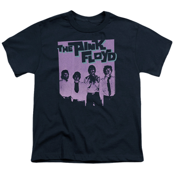 Navy youth t-shirt for ages 8 to 12 with Pink Floyd Paint Box graphic