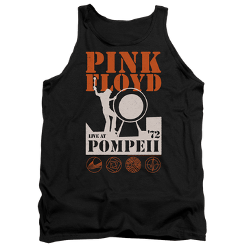 Black men's tank with Pink Floyd Pompeii graphic