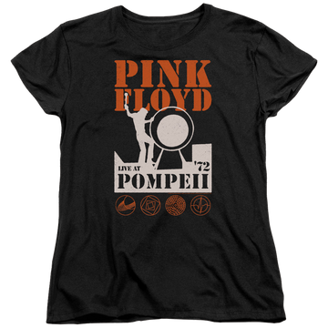 Black women's t-shirt with Pink Floyd Pompeii graphic