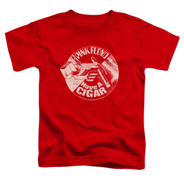 Red kid's t-shirt for ages 4 to 7 with Pink Floyd Just A Cigar graphic