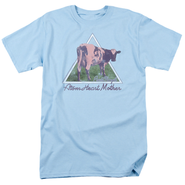 Light blue men's regular fit t-shirt with Pink Floyd Atom Mother Heart Pyramid graphic