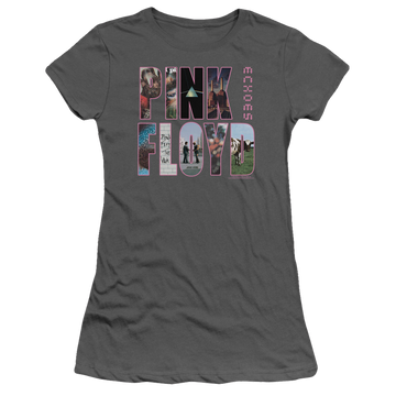 Charcoal juniors t-shirt with Pink Floyd Cover graphic