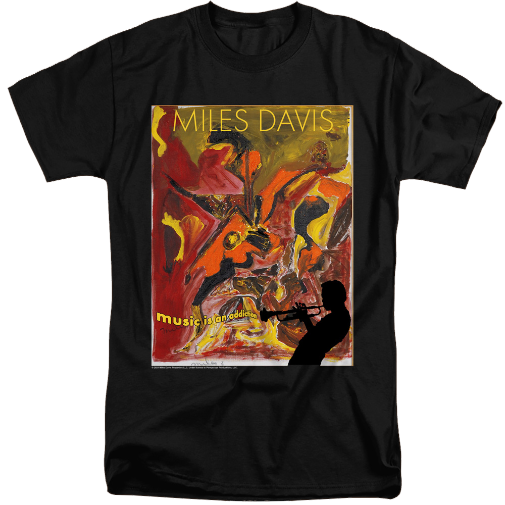 Miles Davis Music Is An Addiction - Men's Tall Fit T-Shirt Men's Tall Fit T-Shirt Miles Davis   