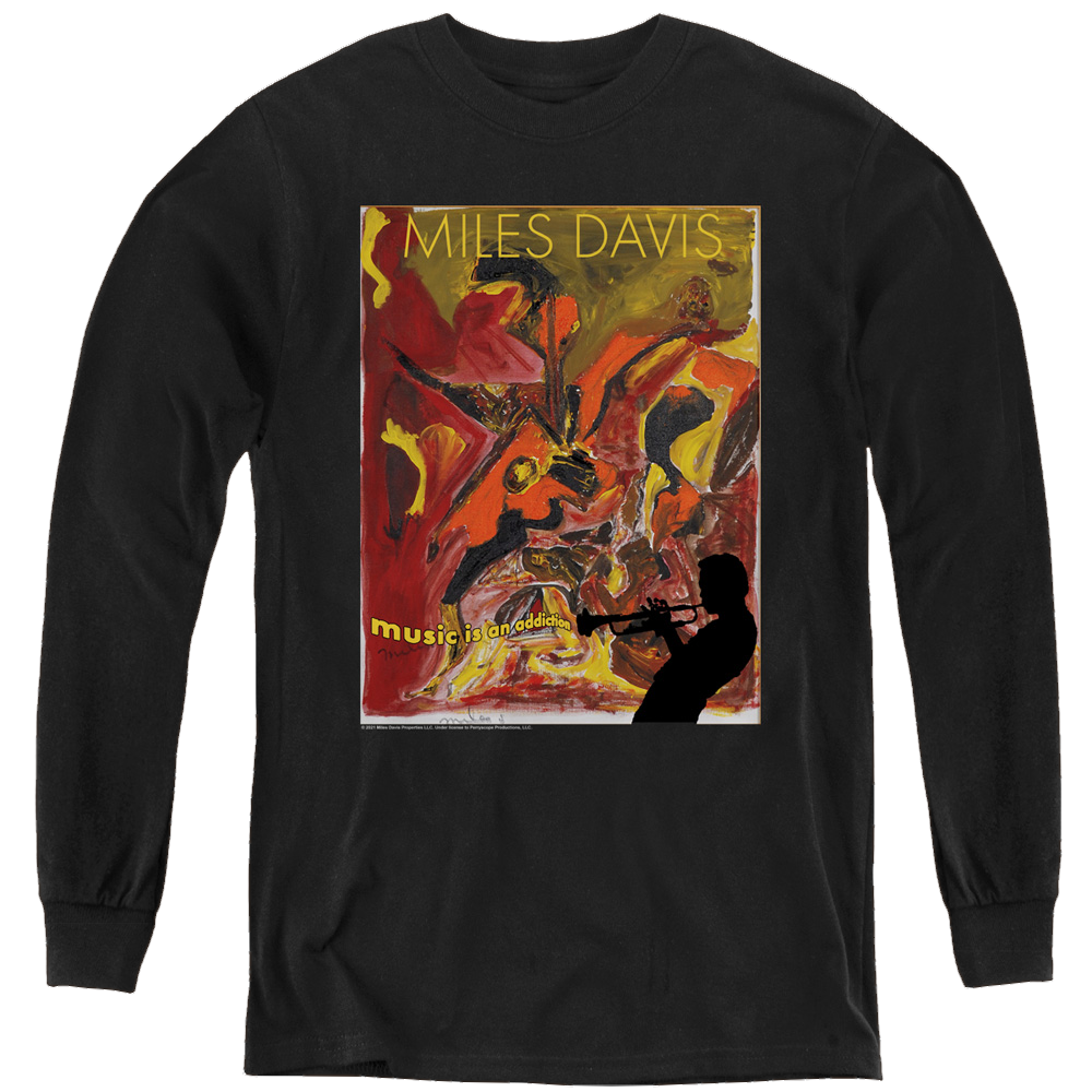 Miles Davis Music Is An Addiction - Youth Long Sleeve T-Shirt Youth Long Sleeve T-Shirt Miles Davis   