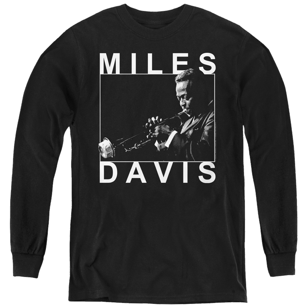 Miles Davis Monochrome - Youth Long Sleeve T-Shirt Youth Long Sleeve T-Shirt Miles Davis   