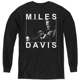 Miles Davis Monochrome - Youth Long Sleeve T-Shirt Youth Long Sleeve T-Shirt Miles Davis   