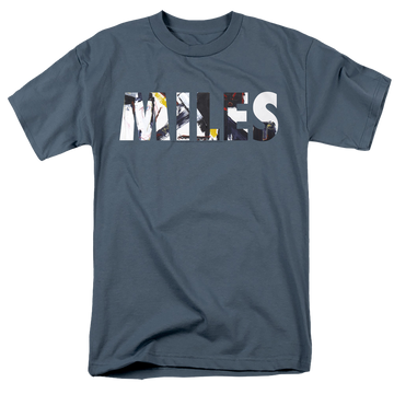 Slate men's regular fit t-shirt with Miles Davis Rubberband Fill graphic