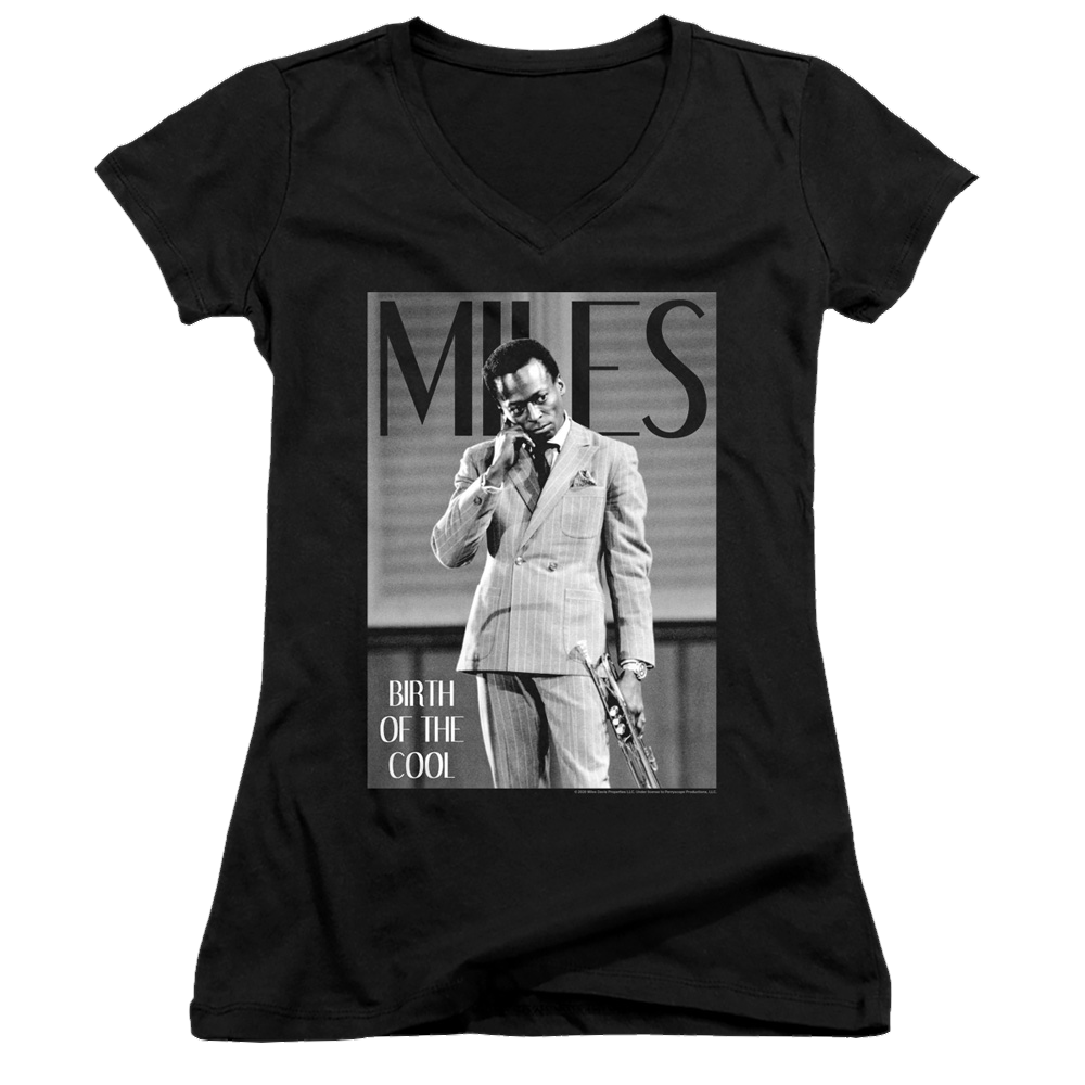 Miles Davis Simply Cool - Juniors V-Neck T-Shirt Juniors V-Neck T-Shirt Miles Davis   