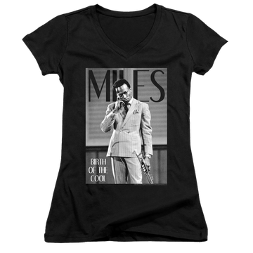 Miles Davis Simply Cool - Juniors V-Neck T-Shirt Juniors V-Neck T-Shirt Miles Davis   