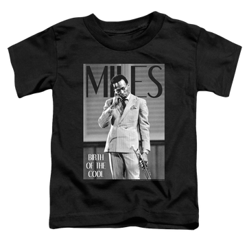 Black toddler t-shirt with Miles Davis Simply Cool graphic