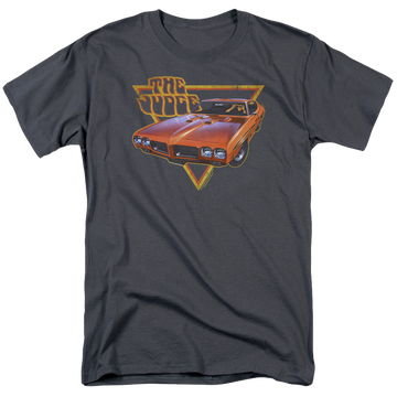 Charcoal men's regular fit t-shirt with Pontiac Judged graphic