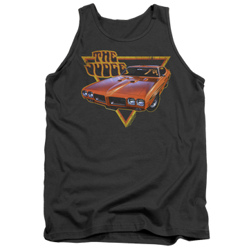 Charcoal men's tank with Pontiac Judged graphic