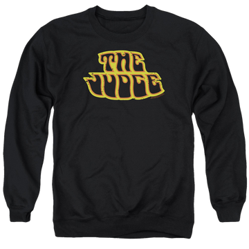 Black men's crewneck sweatshirt with Pontiac Judge Logo graphic