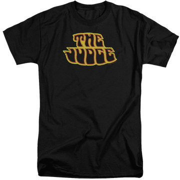 Black men's tall fit t-shirt with Pontiac Judge Logo graphic