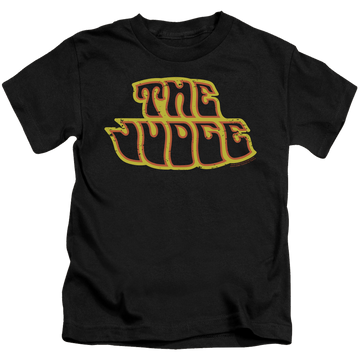 Black kid's t-shirt for ages 4 to 7 with Pontiac Judge Logo graphic